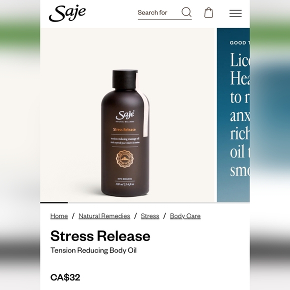 Saje - Stress Release Tension Reducing Oil - Picture 2 of 2